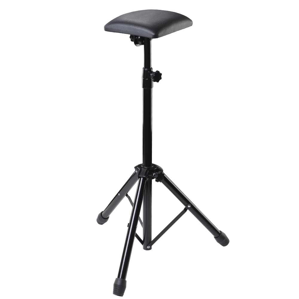HAWINK Tattoo Armrest Stand Square Tattoo Arm Leg Rest Stand Foldable Sponge Pad Tripod with Adjustable Height and Tilt Tattoo Equipment Arm Bar Pad PU Leather TA225