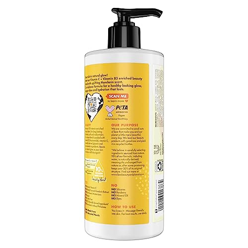 Love Beauty And Planet Lotion - Moisturizing Mandarin + Vitamin C Lotion, Natural Body Lotion for Women, Dry Skin Lotion Scented with Mandarin Orange, 16 Fl Oz (Pack of 2)