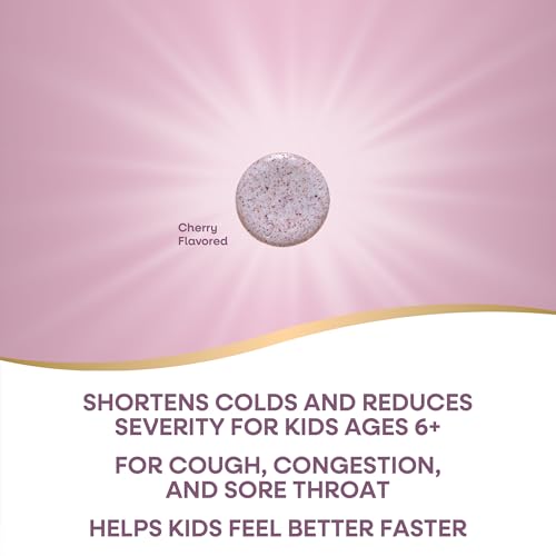 Nature's Way Umcka Cold Relief for Kids 6+, Umcka, Shortens Duration & Reduces Severity, Multi-Symptom Cold Relief, Homeopathic, Phenylephrine Free, Cherry Flavored, 10 Chewable Tablets
