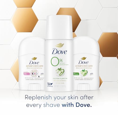 Dove Travel Deodorant for Women Variety 3-Pack – Advanced Care Invisible, Cool Essentials Mini, Cucumber & Green Tea Spray
