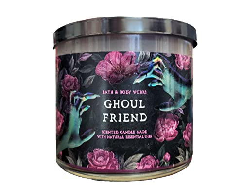 Bath & Body Works, White Barn 3-Wick Candle w/Essential Oils - 14.5 oz - 2021 Halloween! (Ghoul Friend)