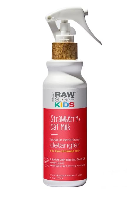 Generic Kids Leave-in Conditioner Detangler, Strawberry and Oat Milk, Detangle Hair for Your Little One Without the Tears 6 fl oz/177ml (Pack of 2), White
