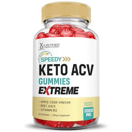 (5 Pack) Speedy Keto ACV Gummies Extreme 2000MG Speedy Keto Gummies Advanced Formula Apple Cider Vinegar with Pomegranate Beet Juice Powder B12 Vegan Non GMO 300 Gummys