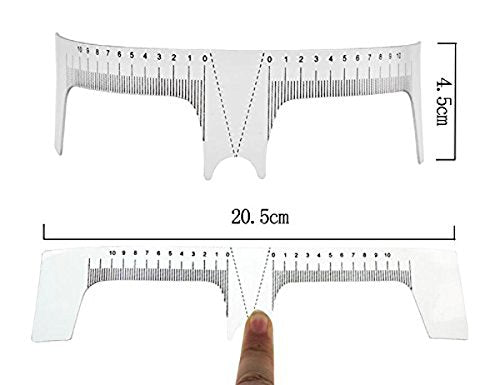 Elandy 2PCS Tattoo Ruler-Nose Positioning Eyebrow Grooming Stencil Shaper Ruler Tatto Measure Tools(White)