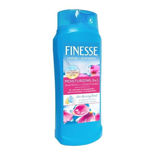 FINESSE Restore + Strengthen Moisturizing 2in1 Shampoo + Conditioner, 13 oz (Pack of 6), Moisturize & Repair Dry or Damaged Hair