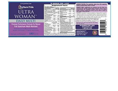 Puritan's Pride Ultra Women Daily Multi Timed Release, 180 Count