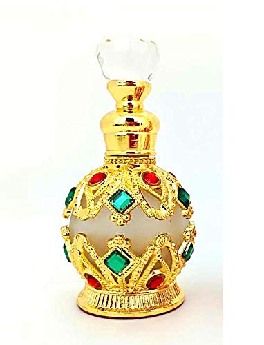 Gold: Shenzhao Round Diamond 15Ml Refillable Empty Perfume Bottle For Perfume/Essential Oil (Gold)