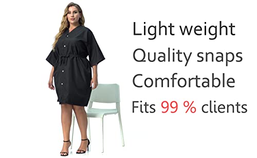 Salon Client Gown, Kimono Style with Front Pocket, Hairdressing...