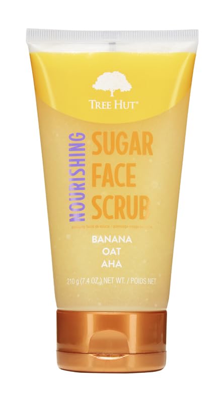 Tree Hut Nourishing Banana & Oat Face Scrub | Deep Cleans Pores to Remove Dead Skin & Impurities | Nourishing Essential Body Care | 7.4 fl oz.