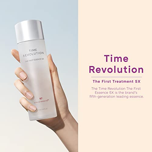 MISSHA Time Revolution The First Essence 5X (5th Gen) 5.07 Fl oz/ 150ml, Korean Face Essence, Facial Toner, Glass Skin, Hydrating Firming pH Balancing Toner for All Skin Types