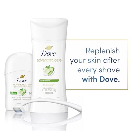 Dove Advanced Care Deodorant, Cool Essentials Bundle – Full-Size Antiperspirant Deodorant 2-Pack + Mini Deodorant (3 Piece Set)