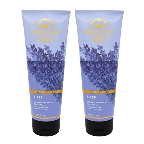 Bath & Body Works Ultra Shea Body Cream, 8oz Each, Pack of 2 (Lavender Vanilla)