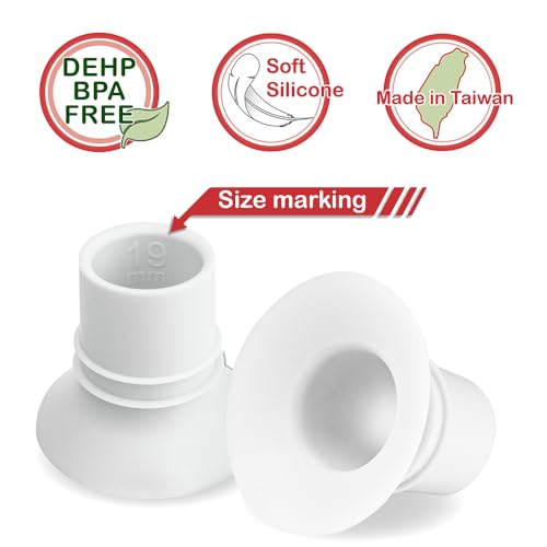 Nenesupply 19mm Flange Insert Compatible with Elvie Flange Pump Parts Elvie Stride Flange Momcozy Medela Flange Spectra Willow Reduce 24mm to 19mm Use as Elvie Inserts Medela Insert Momcozy Insert