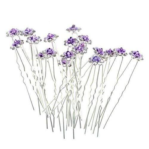 Rbenxia Bridal Wedding Crystal Hair Pins Bridal Prom Clips Pack Of 20pcs C