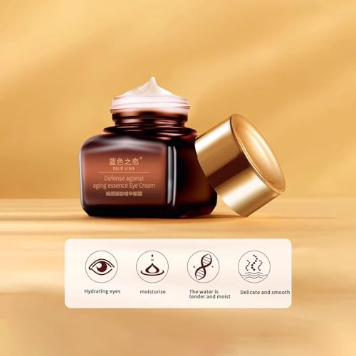 BLUE LOVE 2PCS Anti-Aging Eye Cream – Reduces Dark Circles & Puffiness Under-Eye Bags – Moisturizing & Fast-Absorbing Wrinkle Treatment for Men & Women