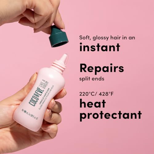 Coco & Eve Miracle Hair Elixir. Coconut Oil with Hyaluronic Acid Leave in Conditioner.Treatment for Dry Damaged Hair | Frizz control. Protects from Heat Styling