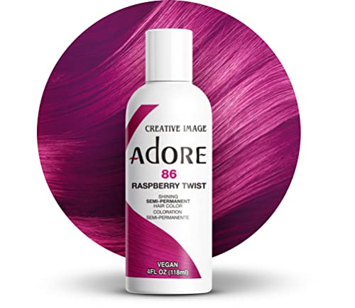 Adore Semi Permanent Hair Color - Vegan and Cruelty-Free Red Hair Dye - 4 Fl Oz - 086 Raspberry Twist (Pack of 1)