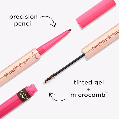 tarte big ego sketch and set brow pencil and tinted gel - black brown - full size