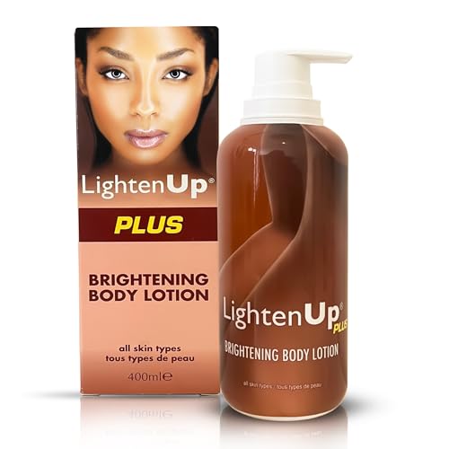 OMIC Lighten-Up Skin Brightening Lotion - 13.5 Fl oz / 400ml - Moisturizing, Hydrating Body Lotion for Body, Knees, Elbows, Hands, Underarms, with Jamaican Castor Oil and Shea Butter