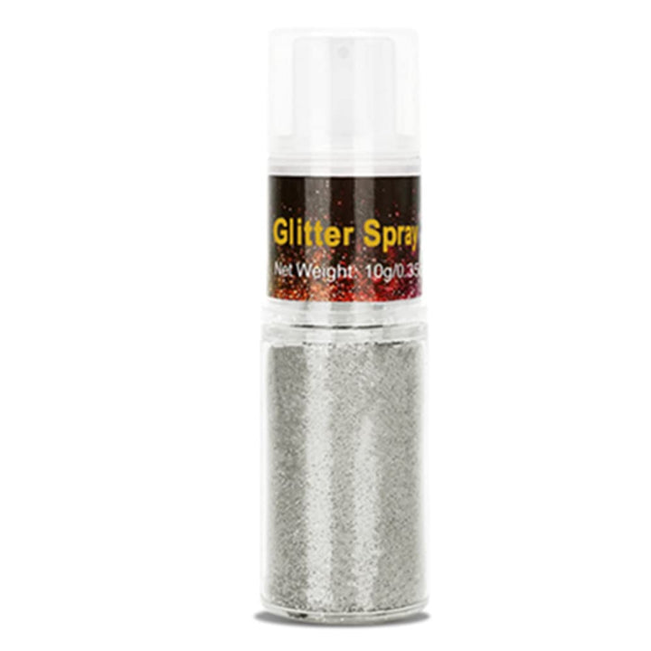Go Ho Hair and Body Glitter Spray,Festival Glitter Dry Powder Makeup for Clothes,Silver Glitter Spray Loose Sparkle Powder,Holographic Ultra Fine Glitter,Resin Glitter for Crafts,10g