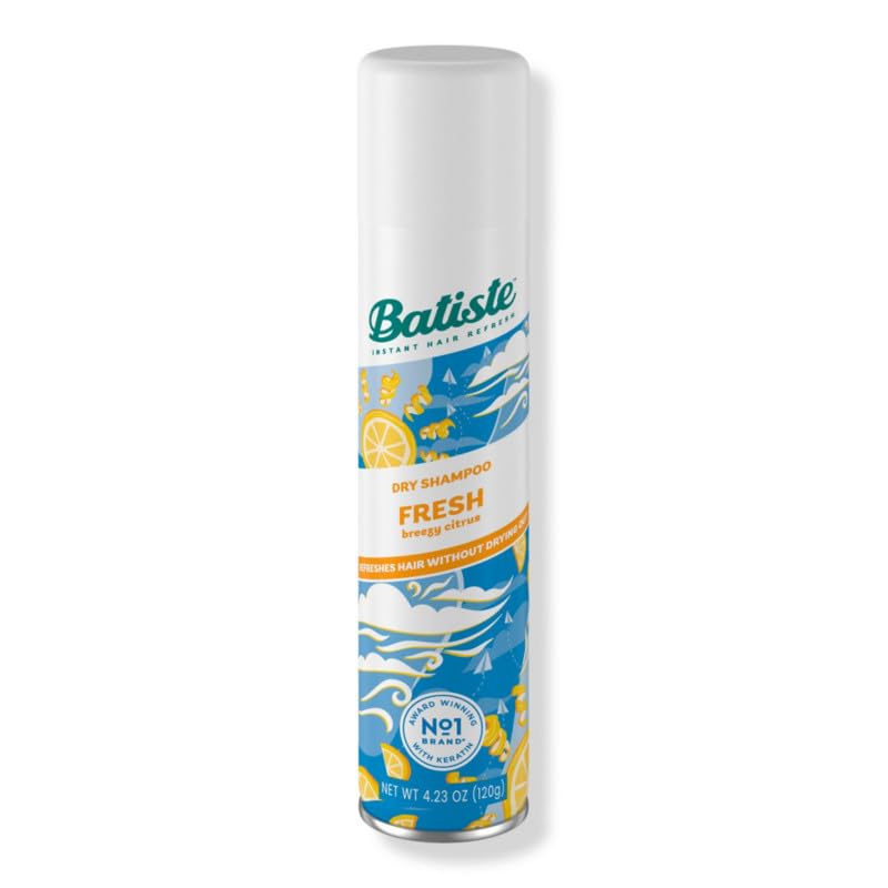 Batiste Instant Hair Refresh Dry Shampoo, BREEZY CITRUS, Fresh - 200ml/120g (Pack of 2)