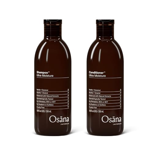 Osana Shampoo + Conditioner Set, Shea Butter & Coconut Oil for Normal-Dry Hair Types, Balance Moisture and add Shine, Vanilla & Coconut Scent - 11.8oz Each