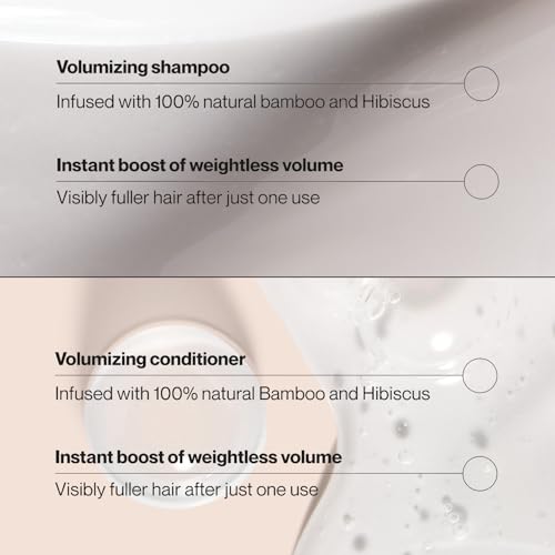 Suave Shampoo and Conditioner Set, Bamboo & Hibiscus – Volumizing Hair Products for Flat, Fine Hair, 12.6 Oz Ea