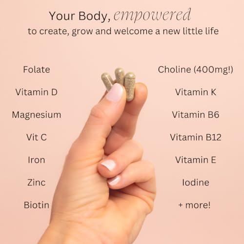 Beli Women Prenatal Multivitamin, for All Stages of Pregnancy, 400mg Choline, Folate, Vitamin D. Supports Egg Quality and Fertility, Gluten & Allergen Free, 90 Vegan Capsules (30-Day Supply)