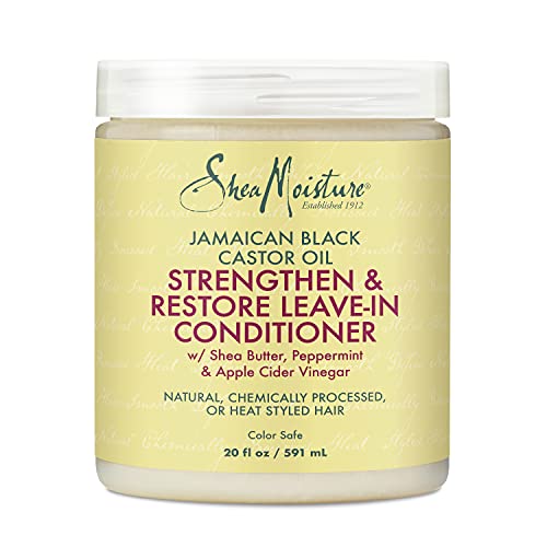 SheaMoisture Leave In Conditioner Conditioner For Hair Jamaican Black Castor Oil To Soften and Detangle Hair 20 oz