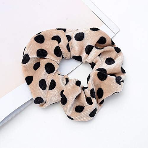 CEOZY 7 Pack Polka Dots Leopard Print Hair Scrunchies Long Hair Hair Eleastic Bands Scrunchy Hair Ties Ropes Ponytail Holders Cloth Bands Sleep, Shower or Make up Scrunchie for Girls and Women