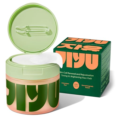JiYu Korean Skincare Anti-Aging, Dark Spot & Wrinkle Minimizing Toner Pads - Hydrating with Snail Mucin, Centella Asiatica, Niacinamide, Peptides - for Acne Marks & Hyperpigmentation - 100 Count