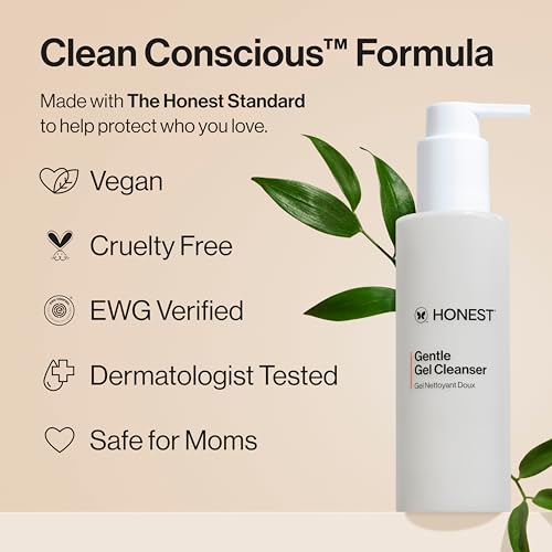 Honest Beauty Mini Gentle Gel Daily Face Cleanser | Calms, Refreshes, + Hydrates | Vegan + Safe for Sensitive Skin | Travel Size, 1.5 fl oz