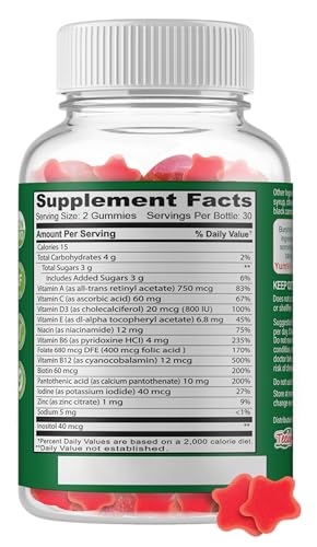 YumVs Complete Multivitamin and Multimineral for Adults Jellies, Raspberry, 60 Count
