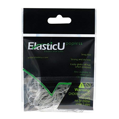 Hair Elastics - STRONG - REUSEABLE Clear Premium- 30mm, 2 Packs of 70 Total of 140 Rubbers by ElasticU