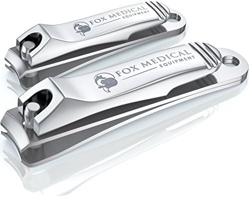 Fox Medical Equipment Professional Nail Clippers for Men and Women - Surgical Grade Stainless Steel Fingernail Clipper Set - Big Toenail Clippers for Large Nails - Best for Thick and Ingrown Toenails
