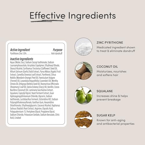 Jupiter, Physician-Formulated Anti-Dandruff Shampoo & Conditioner, for Flaky, Itchy, Oily, Dry Scalp, Vegan, Sulfate-Free, Color-Safe, & Paraben-Free, Dry Scalp Shampoo and Conditioner for Women & Men