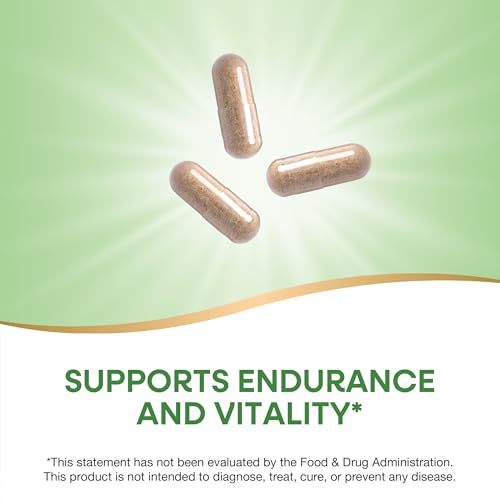 Nature's Way Premium Herbal Siberian Eleuthero Root Supplement, Supports Endurance & Vitality*, Adaptogen*, 1,275mg per 3-Capsule Serving, Non-GMO Project Verified, 100 Capsules (Packaging May Vary)