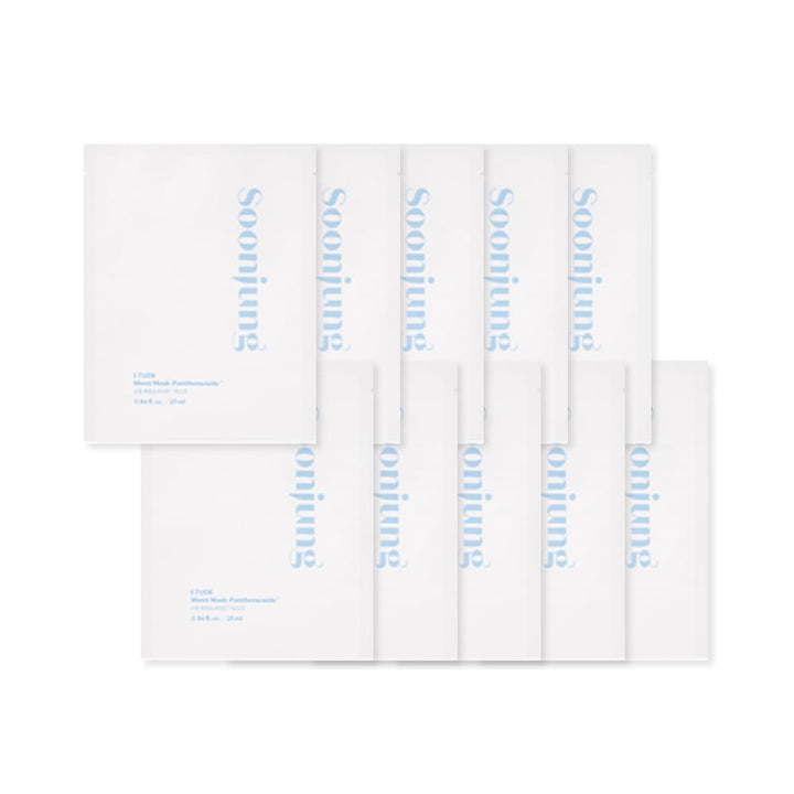 ETUDE Soonjung Sheet Mask Panthensoside (10pcs Pack) | Panthensoside for Deep Moisture and Healthier Skin | Korean Skin Care
