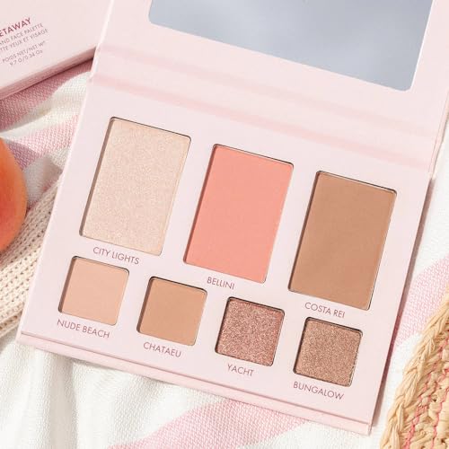 Wander Beauty Getaway Eye & Face Palette - Sunkissed (Light/Medium) - Full Face Makeup Palette Enriched With Vitamin E - For Day & Night Looks - 4 Shadows, Highlighter, Blush, and Bronzer - 0.34 fl oz