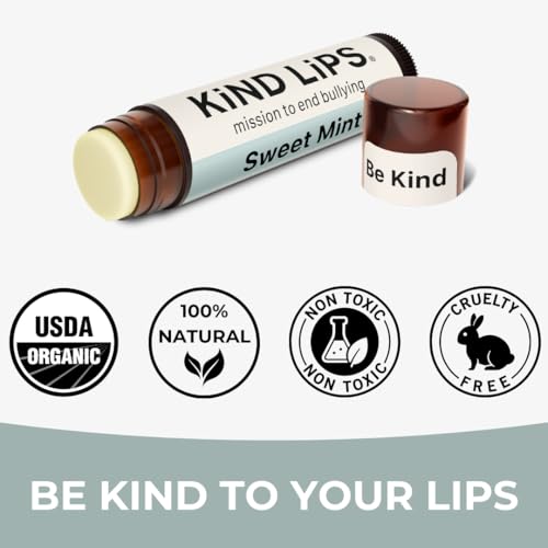 Organic Lip Balm Variety 5 Pack - Moisturizing, Natural, Cruelty-Free for Dry Lips
