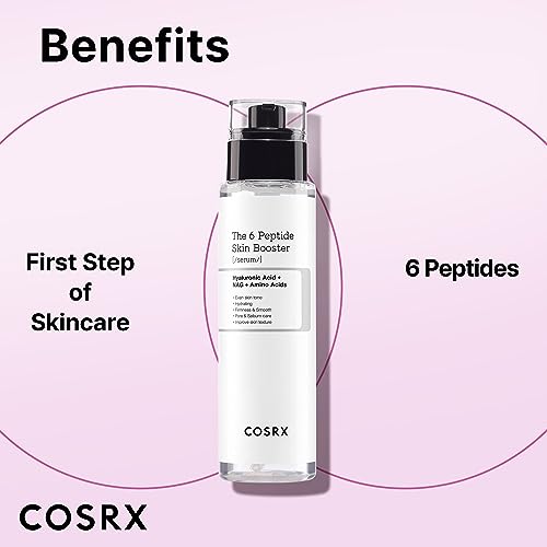 COSRX 6X Peptide Collagen Booster Toner Serum, Niacinamide & Hyaluronic Acid Skin Renewal Boosting Facial Essence for All Skin Types, Korean Skin Care, Paraben Free, 150mL/5.07 Fl.Oz