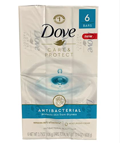 Dove Care & Protect Beauty Bar, 6 Bars, 3.75 oz each, Moisturizing Cream