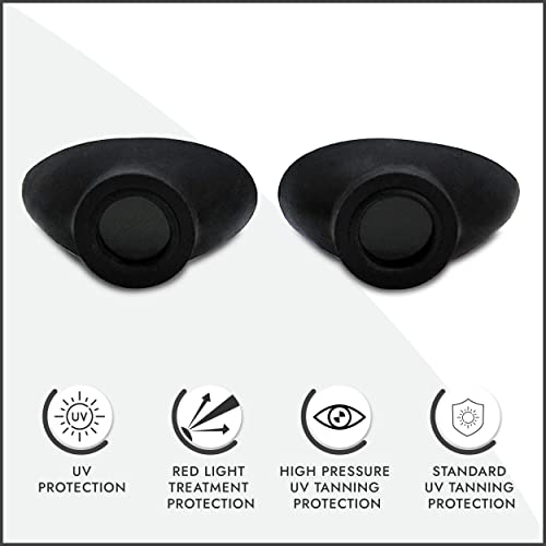 Super Sunnies Slim Flex UV Eye Protection, FDA Compliant Individual Tanning Goggles Eyeshields (Black)