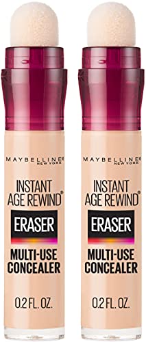 Maybelline Instant Age Rewind Eraser Dark Circles Treatment Multi-Use Concealer, Warm Light, 0.2 Fl Oz (Pack of 2) (Packaging May Vary)