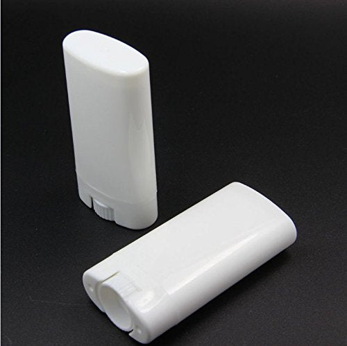 10pcs Empty Oval White Containers Small Sample Tubes Plastic Lip Balm Tubes Lipstick Tube 15ml/5ml (15ml)