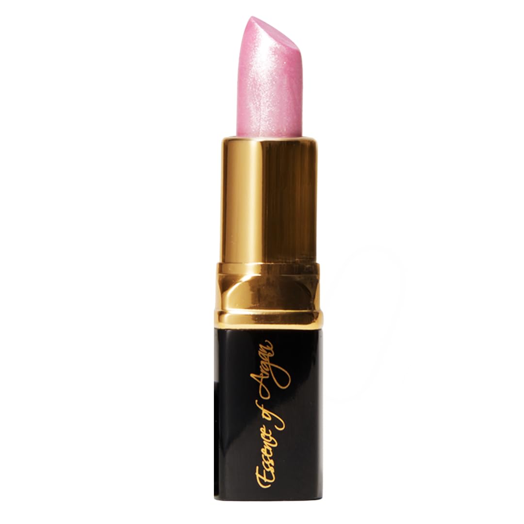 Essence Of Argan Deep Moisturizing and Long Lasting Lipstick - Hydrating Lip Care with 100% Pure Organic Argan Oil, Shea Butter, Jojoba Oil & Aloe Vera - Pink Luster