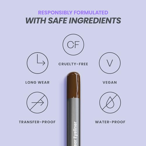 Wonderskin Eyeliner Pencil, 1440 Longwear Brown Eyeliner Pencil - Waterproof, Sharpenable & Smudge Proof