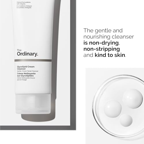 The Ordinary Glycolipid Cream Cleanser, Gentle Makeup Removal with Plant-Derived Glycolipid Agents, 5.1 Fl Oz