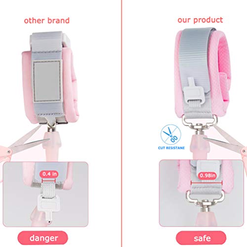 Anti Lost Wrist Link (8.2ft), Socub Breathable Toddler Leash Wrist for Child Safety, Wrist Link for Kids with Key Lock, Blue