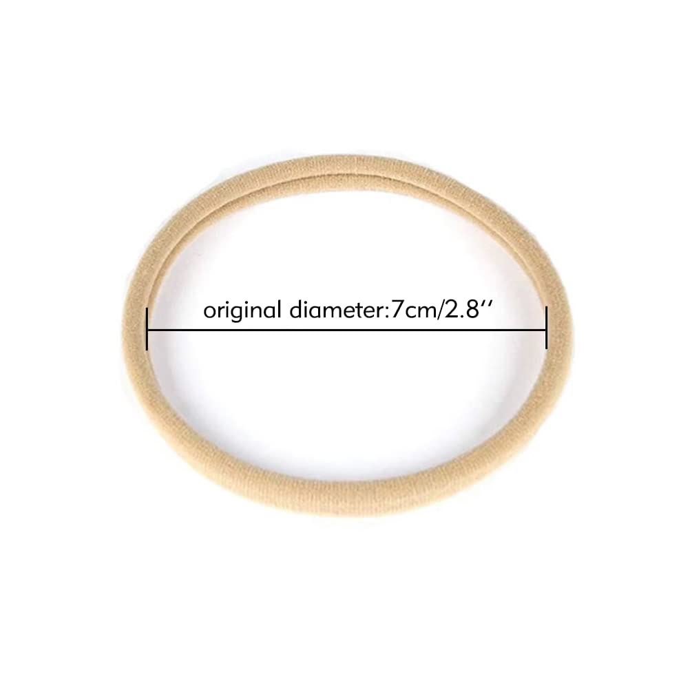 inSowni 50 Pack Super Soft Stretchy DIY Solid Nylon Headbands Baby Hair Bands One Size Fits All (10 Multi-color)